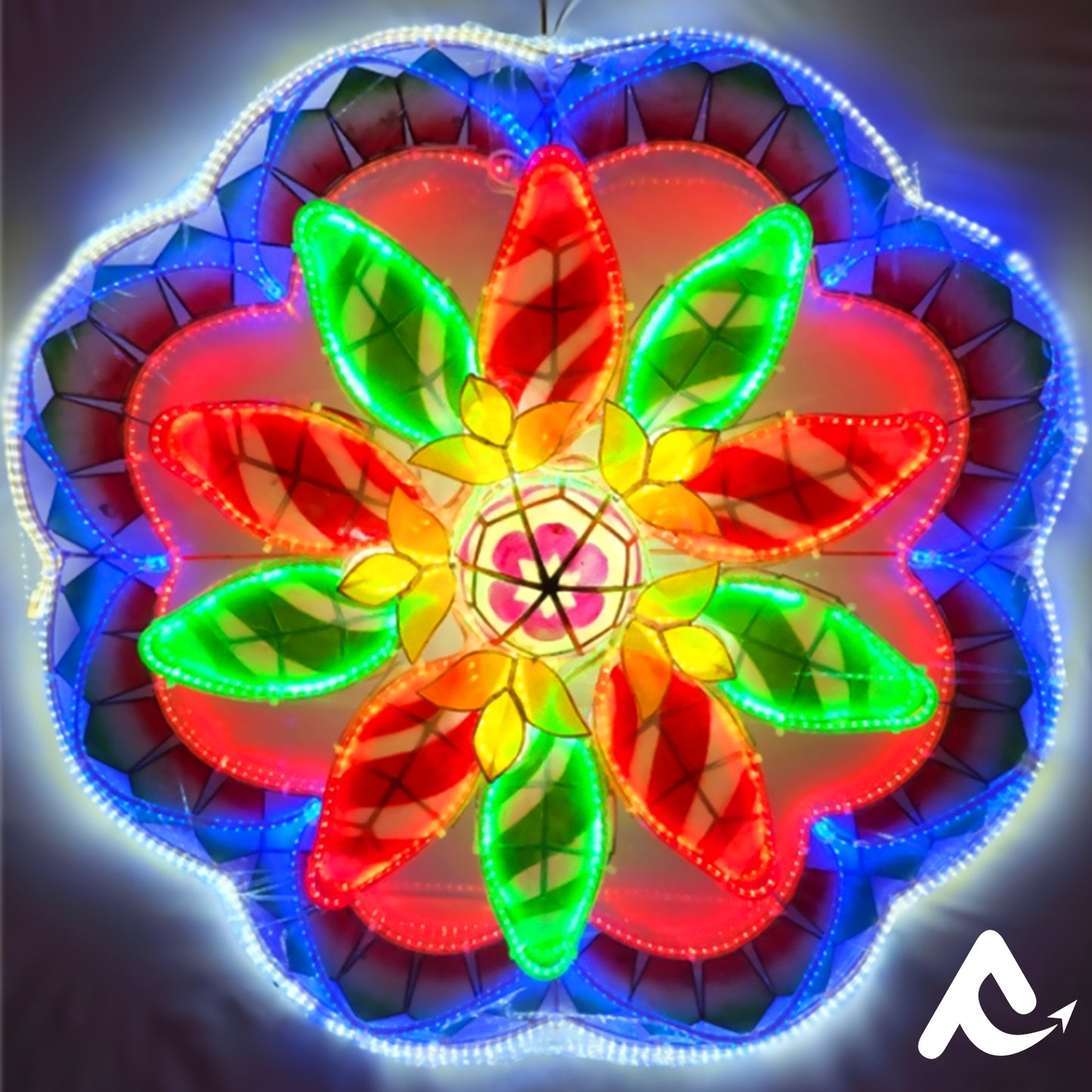 AVCL 004 Poinsettia Scalope LED Christmas Lantern Parol Export Quality