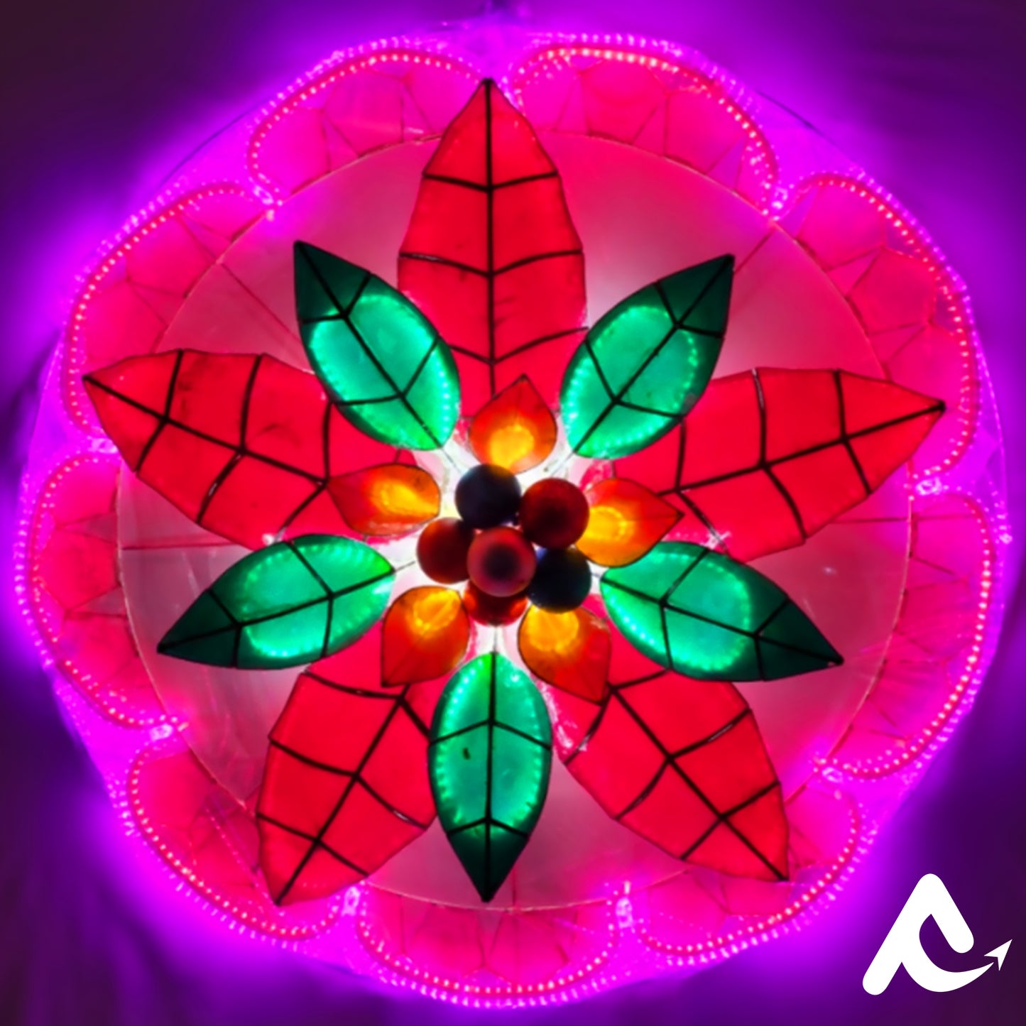 AVCL 003 Poinsettia Led Parol Christmas Lantern Export Quality