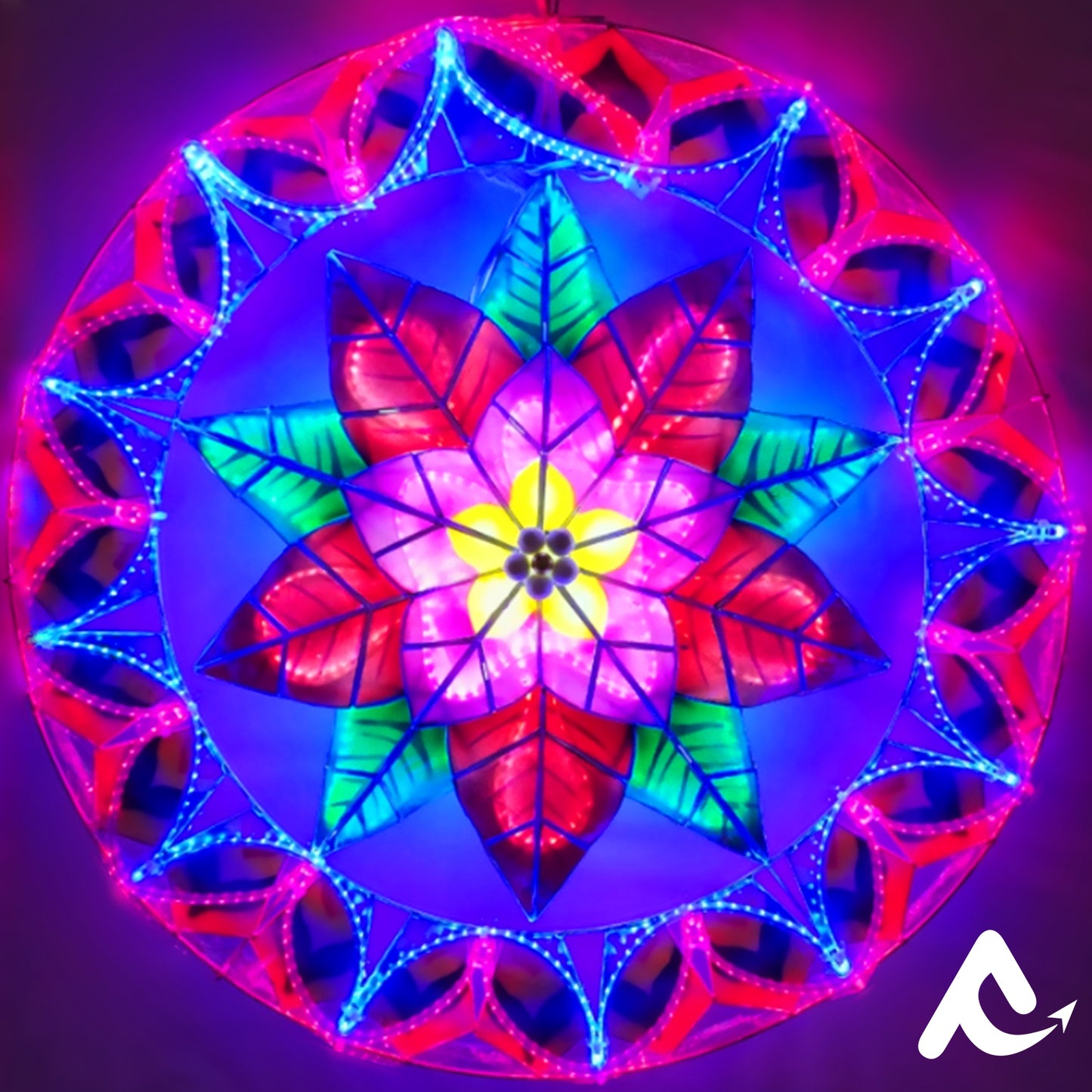 AVCL 014 Poinsettia Led Christmas Lantern Parol Export Quality