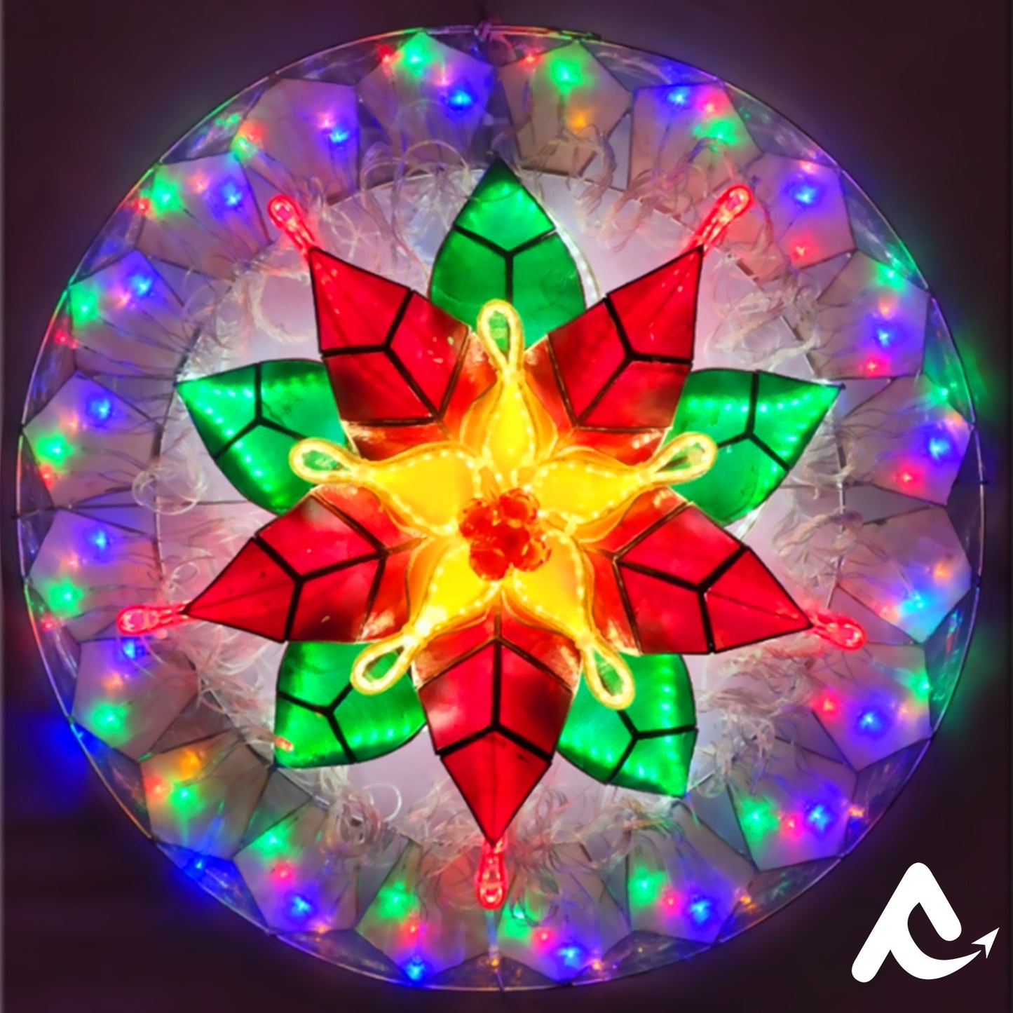 AVCL 015 Poinsettia Led Christmas Lantern Parol Export Quality