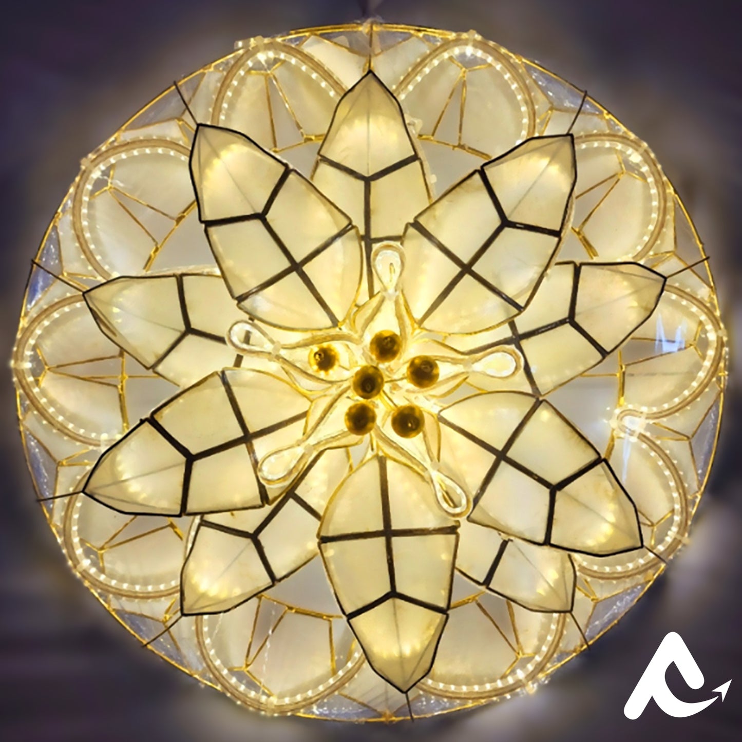 AVCL 005 Poinsettia White Christmas Lantern Export Quality