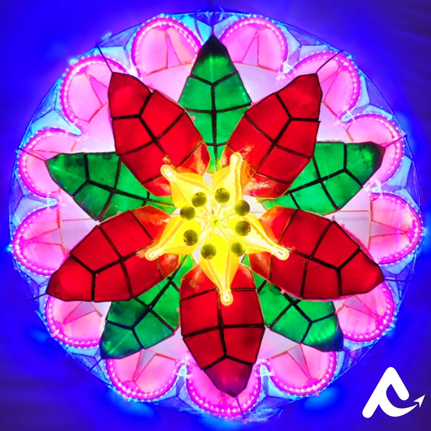 AVCL 011 Poinsettia Led Christmas Lantern Parol Export Quality